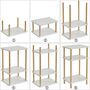 White Three Tier Side Table Narrow End Table Nightstand, thumbnail 8 of 9