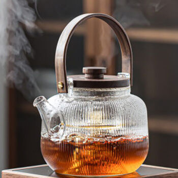 Glass Teapot With Wood Handle And Two Infusers, 3 of 9
