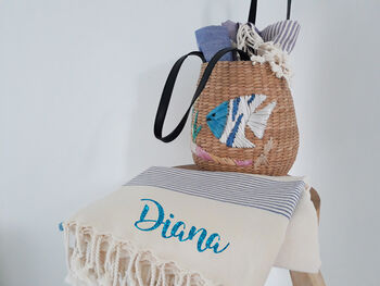 Personalised Natural Cotton Beach And Spa Towel, 9 of 10