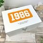 Personalised Year Milestone White Wooden Memory Box 18th, 21st, 50th Birthday And Anniversary Gift, thumbnail 8 of 12