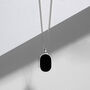 Men's Small Onyx Dog Tag Locket Silver, thumbnail 4 of 4