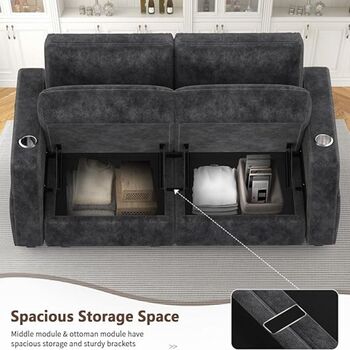 Two Seater Sofa With Storage, Comfortable Sofa Couch, 3 of 12
