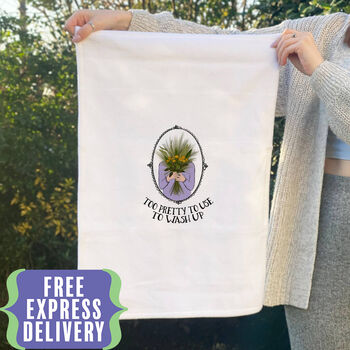 Personalised October Birth Flower Tea Towel, 2 of 9