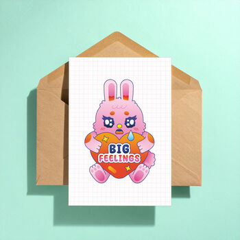 Cute Big Feelings Greeting Card, 3 of 4