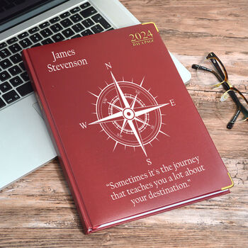 Personalised Diary With Compass Design 2024, 2 of 6