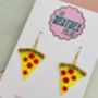 Pizza Slice Glitter Earrings / Pizza Lover Gift / Foodie Statement Jewellery / Fun Accessories, thumbnail 3 of 5