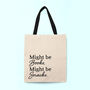 Might Be Snacks Linen Tote Bag, thumbnail 1 of 4