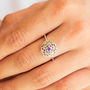 Crown Chakra Amethyst Ring Silver Or Gold Plated, thumbnail 2 of 12