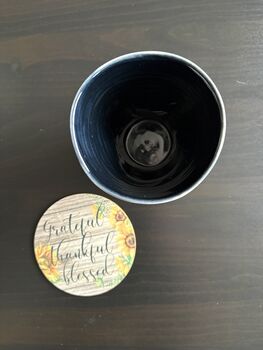 Handmade Porcelain Tumbler With Abstract Asemic Markings, 5 of 5