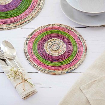 Recycled Newspaper Round Placemats, 6 of 12