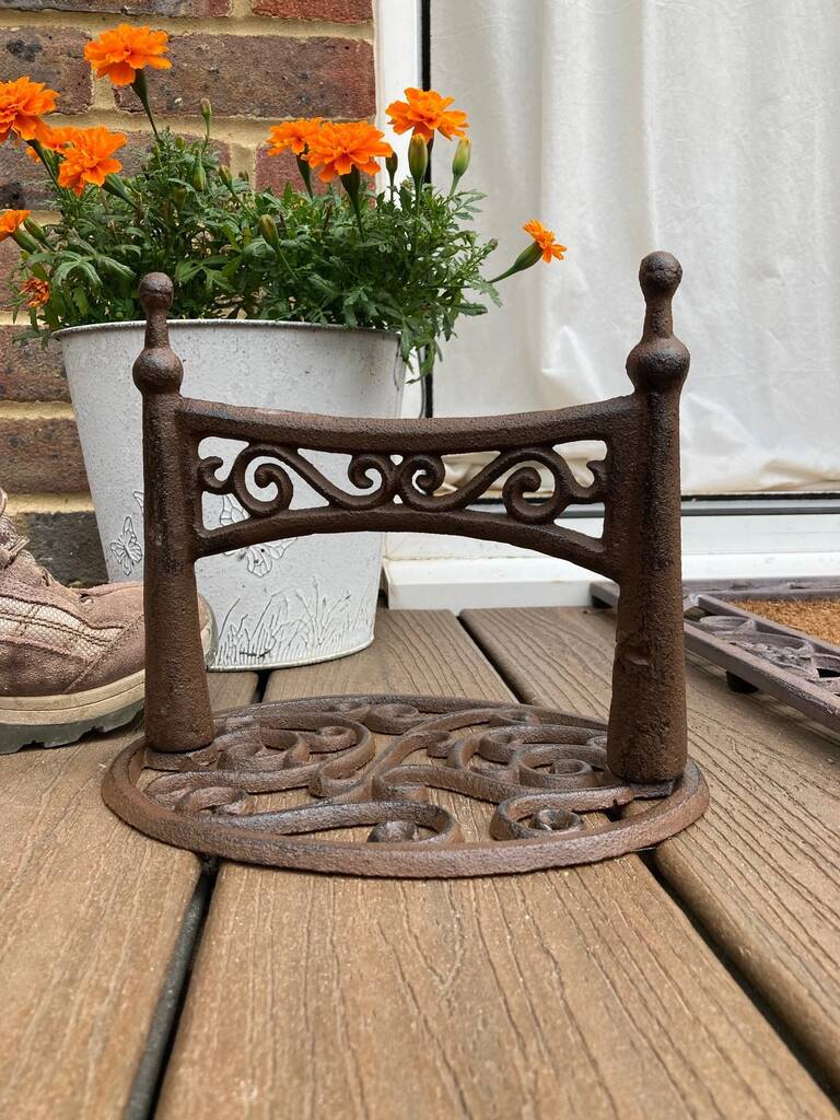 Cast Iron Boot Jack Welly Scraper Outdoor Shoe Cleaner, 1 of 8