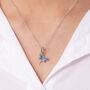 Blue Dragonfly Necklace Sterling Silver Personalised, thumbnail 2 of 7