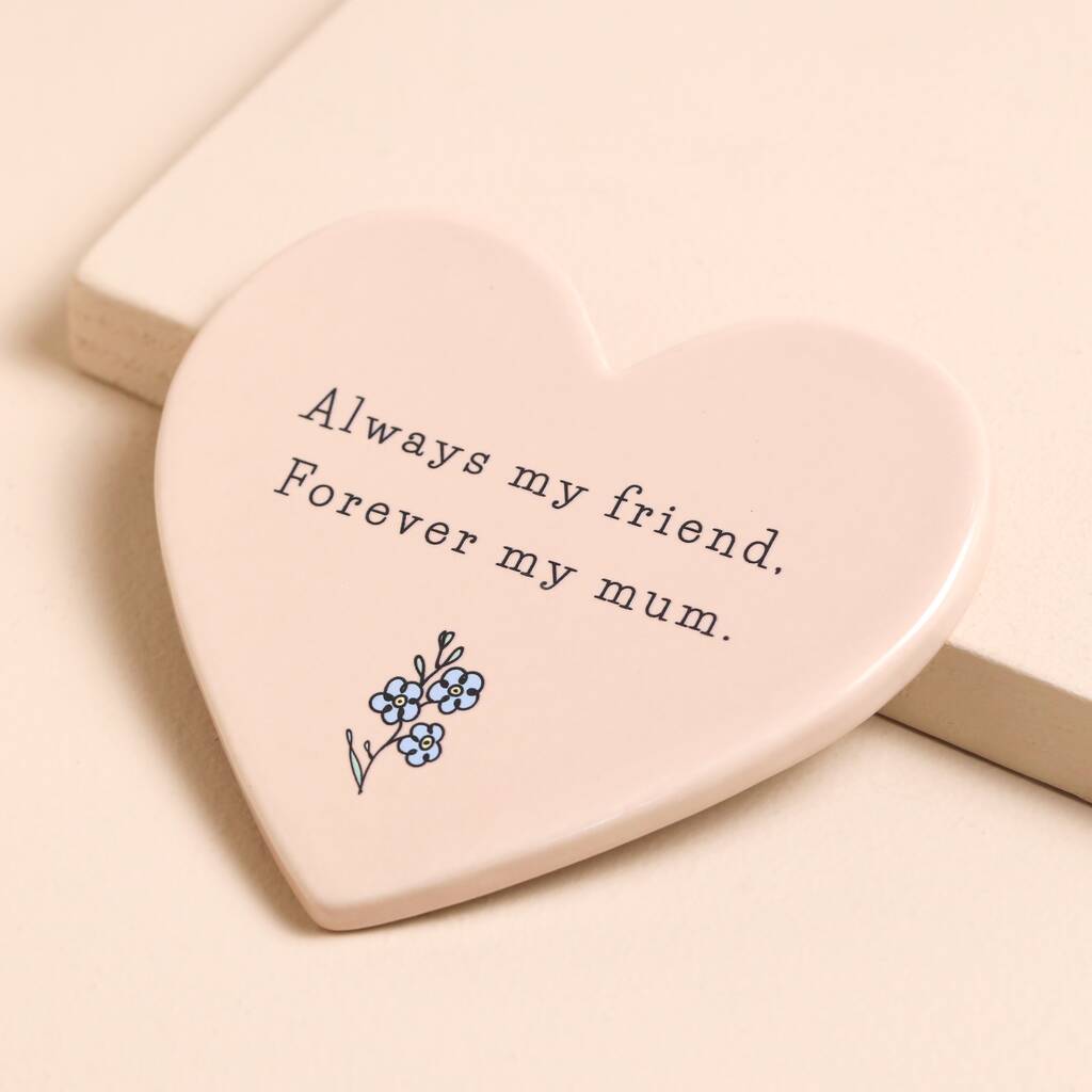 Forever My Mum Pink Ceramic Heart Coaster