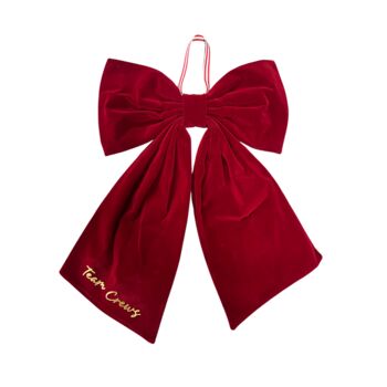 Personalised Luxury Velvet Christmas Door Bow, 3 of 7