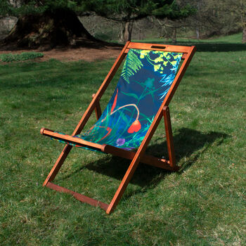 Secret Garden Floral Green Summer Gift Deck Chair, 4 of 10