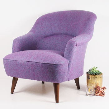 The New Pinta Armchair In Bute Purple Tweed, 2 of 6