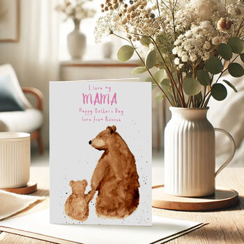Personalised Mother’s Day Card – Mummy Bear And Baby Bear, 3 of 3