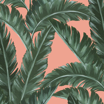 Tropical Pink Banana Leaf Wrapping Paper, 3 of 3