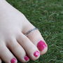 925 Silver Band Boho Slim Black Thumb Toe Ring, thumbnail 2 of 5