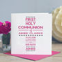 First Holy Communion Card Pink Word Art Cross, thumbnail 1 of 2