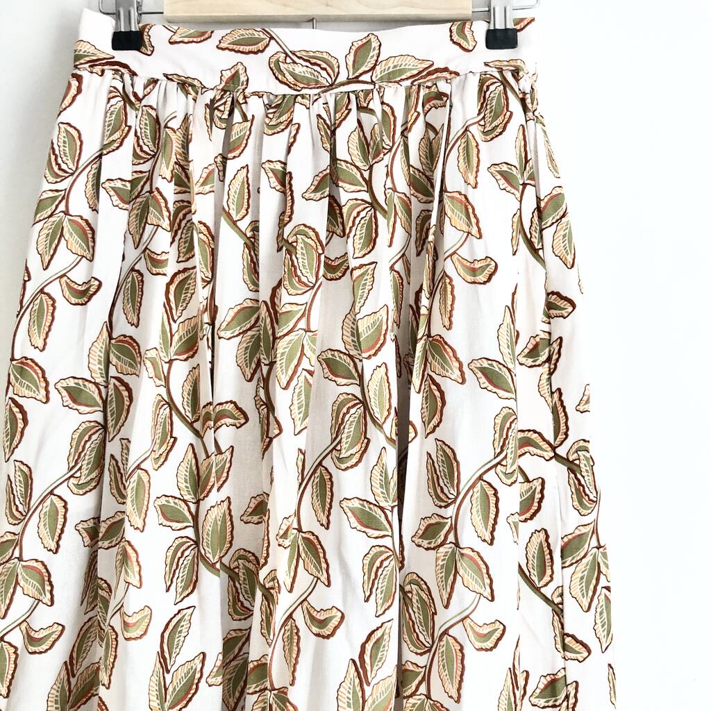 Linen Printed Midi Skirt, Painting Print Skirt, 1 of 6
