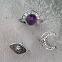 Sterling Silver Crown Amethyst Statement Ring, thumbnail 5 of 11