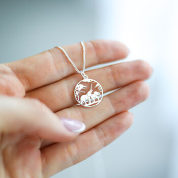 Elephant Family Necklace In Sterling Silver, 2 of 8