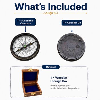 Personalised 100 Year Gunmetal Calendar Compass, 2 of 12
