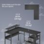 L Shaped Gaming Desk With Power Outlets Monitor Shelf, thumbnail 11 of 12