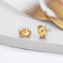 Genuine Citrine Crystal Stud Earrings Sterling Silver, thumbnail 1 of 12