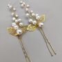 Pearl And Gold Leaf Hair Pins – Elegant Bridal And Bridesmaid Hair Accessories, thumbnail 12 of 12