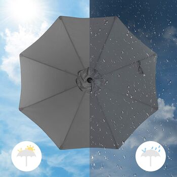 270 Cm Grey Garden Sunshade Parasol Umbrella, 7 of 8