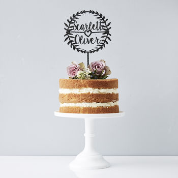 Personalised Laurel Couples Cake Topper, 2 of 7