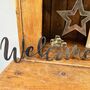 'Welcome' Metal Word Sign Wall Art Plaque, thumbnail 1 of 5
