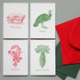 Christmas Dinner Letterpress Card Pack Of Four, thumbnail 1 of 6