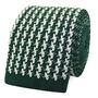 Men's Square End Houndstooth Design Knitted Tie | Dark Green, thumbnail 2 of 4