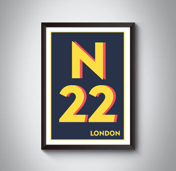 N22 Wood Green London Postcode Typography Print, 8 of 10
