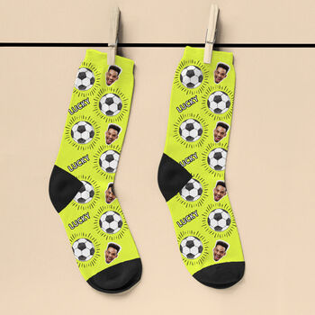 Personalised Lucky Football Photo Socks, 5 of 12