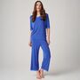 Women's 'Ultra Blue' Bamboo Lace Pyjama Set, thumbnail 1 of 6
