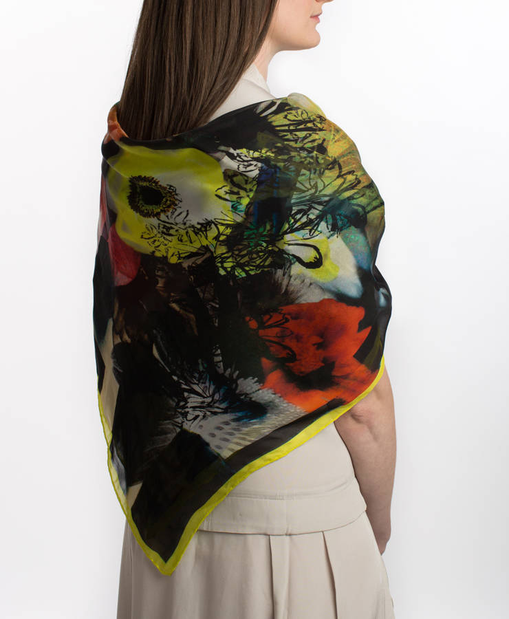 floral silk square scarf by sarah joy frost | notonthehighstreet.com