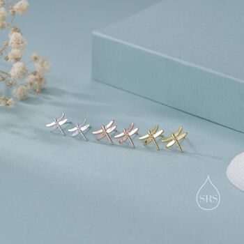 Sterling Silver Dragonfly Stud Earrings, 7 of 12