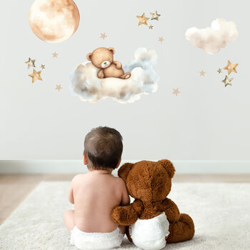 Sleeping Bear Textile Wall Sticker Set, 2 of 5