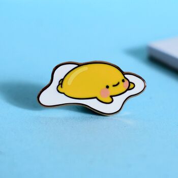 Fried Egg Enamel Pin | Cute Pin Badges, 2 of 6