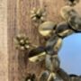 15cm Round Decorative Mirror Gold Metal Flower Design, thumbnail 3 of 6