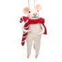 Mouse With Candy Cane Felt Hanging Decoration, thumbnail 2 of 2