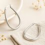 Large Sterling Silver Oval Hinged Hoop Earrings, thumbnail 1 of 7