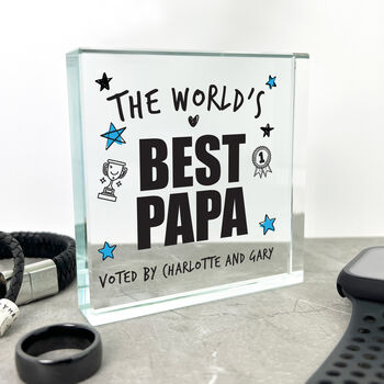 Personalised The World's Best Dad Crystal Token Daddy, Dad, Pops, Papa, 3 of 8