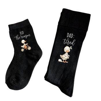 Funny Dad And Kid Socks Gift Set, 6 of 7