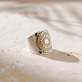 Boho Style Mixed Metail Statement Ring, 2 of 7