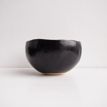 Handmade Black Satin Ceramic Tea Bowl / Ring Dish, 3 of 7